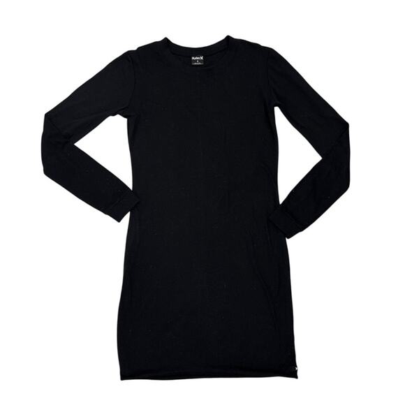 Hurley Dresses & Skirts - Hurley Long Sleeve Minimalist Above Knee T Shirt Black Dress Size Women's Small